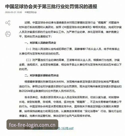 中国足协第三批禁足名单完整解读：火狐体育平台观赛体验指南